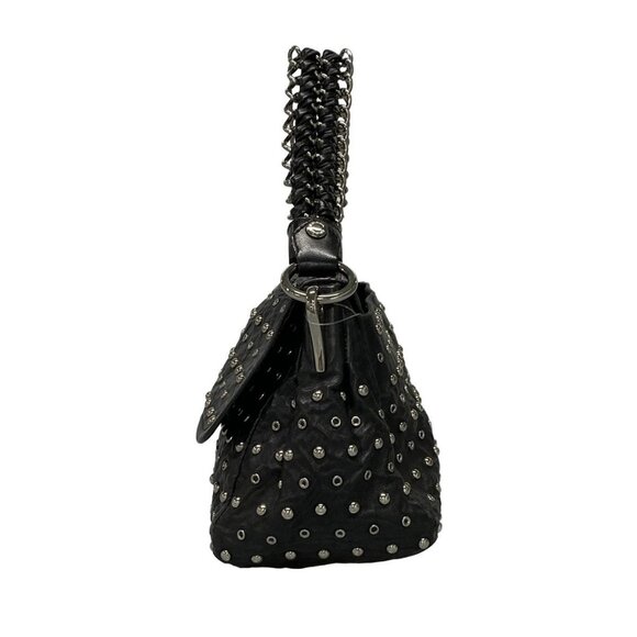 Auth PRADA - BR4344 Black Silver Leather Hardware Handbag - Picture 4 of 16